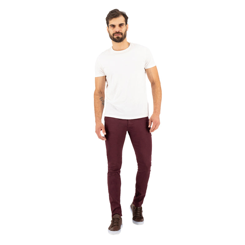 Jeans de Mezclilla Slim - Vino Mercer Color Jeans