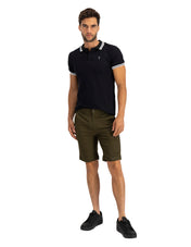 Bermuda Estilo Chino de Gabardina - Verde Olivo