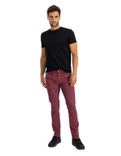 Pantalón Chino de Gabardina Slim - Vino