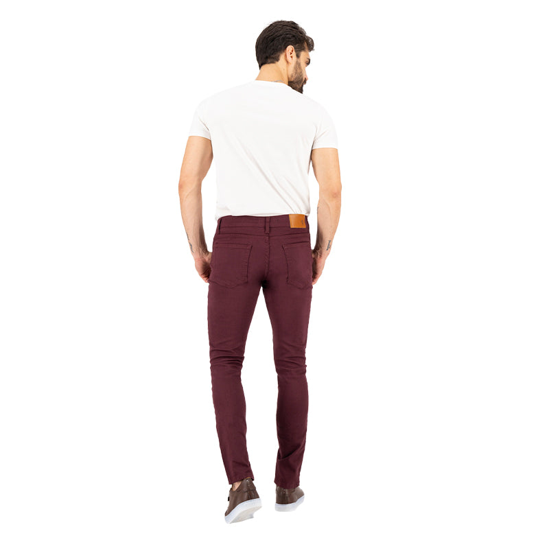 Jeans de Mezclilla Slim - Vino Mercer Color Jeans