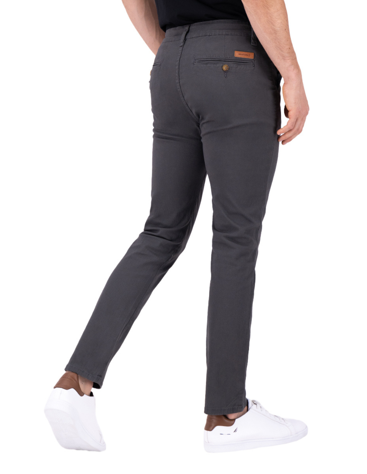 Pantalón Chino de Gabardina Slim - Gris Oxford