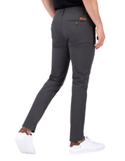 Pantalón Chino de Gabardina Slim - Gris Oxford
