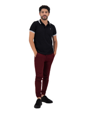 Jogger de Gabardina Slim - Vino