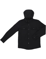 Chamarra Casual Tipo Sobrecamisa con Capucha - Negro