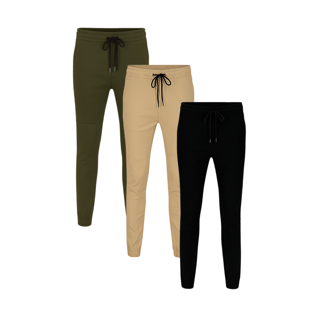 3 Pack de Joggers Holstone Para Hombre - (Verde Olivo / Caqui / Negro)