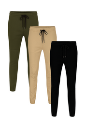 3 Pack de Joggers Holstone Para Hombre - (Verde Olivo / Caqui / Negro)