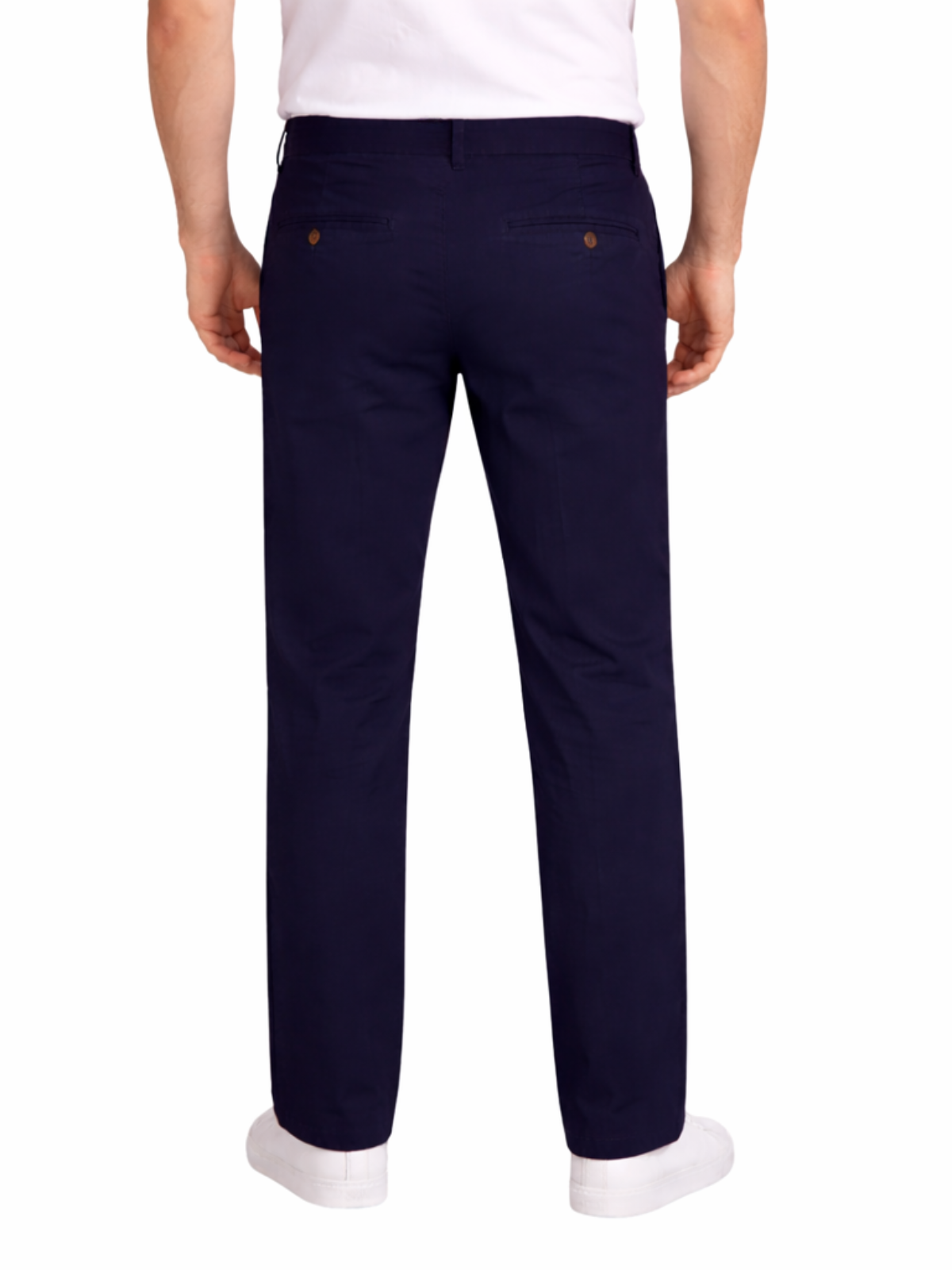Pantalón Chino de Gabardina Recto - Azul Marino