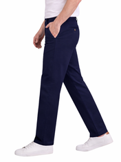Pantalón Chino de Gabardina Recto - Azul Marino