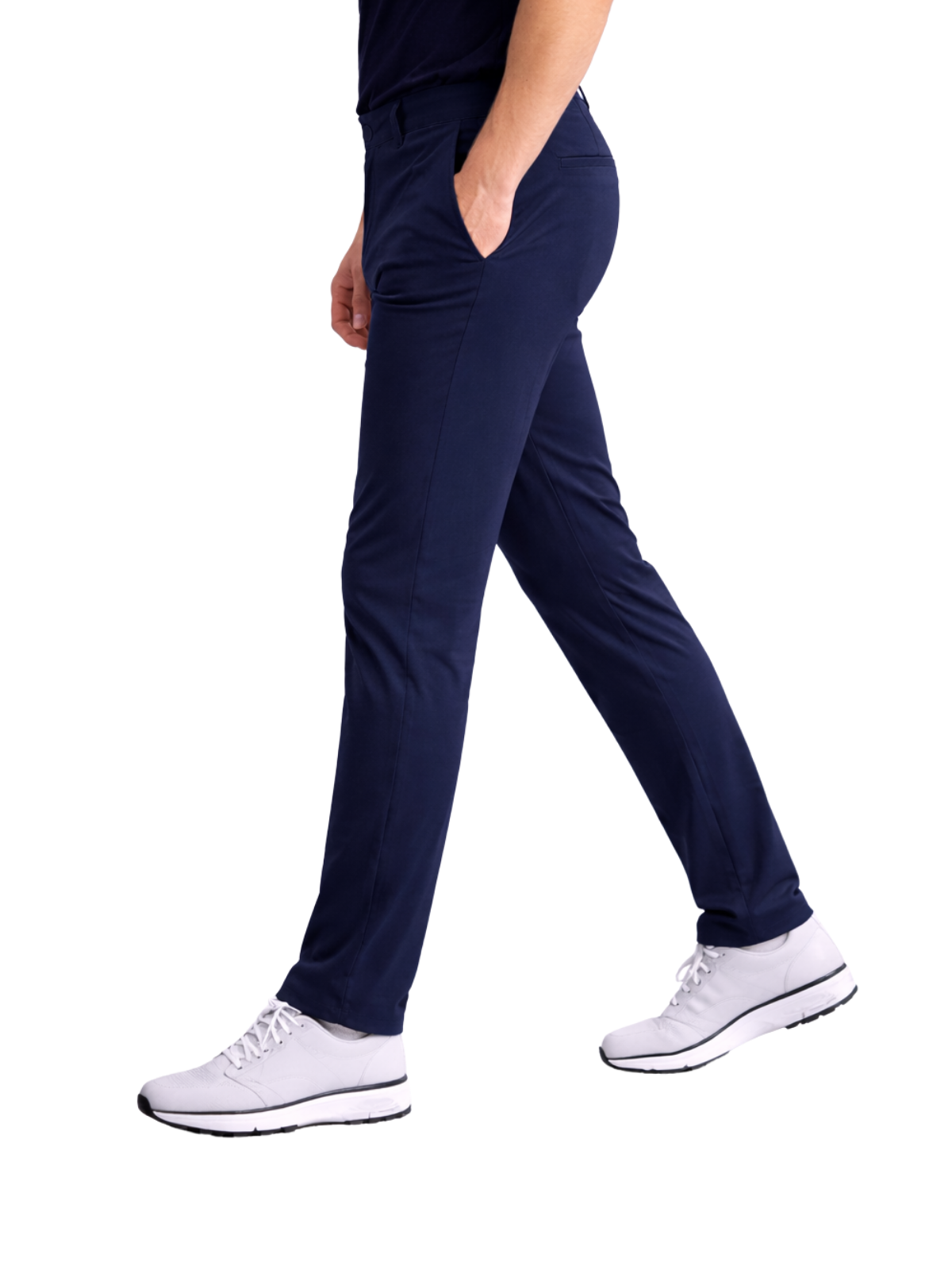Pantalón Estilo Chino Deportivo Elástico Slim - Azul Marino