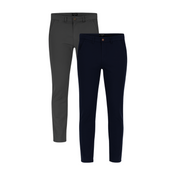 2 Pack de Pantalones Chino Holstone Para Hombre - (Azul Marino / Gris Oxford)