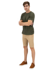 Bermuda Estilo Chino de Gabardina - Caqui