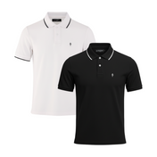 2 Pack Playeras Tipo Polo Holstone - (Blanco - Negro)