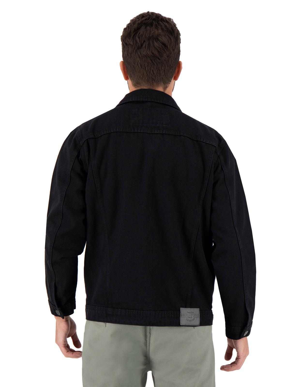 Mezclilla Negra Hombre Outfit Chamarra De Mezclilla Blanca Hombre Chamarra De Mezclilla Premium Black Fire – Holstone