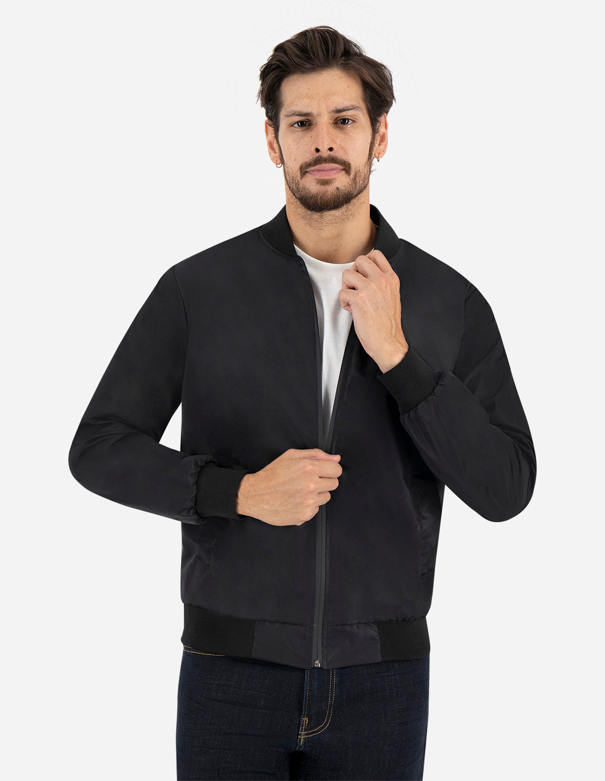 Chamarra Bomber Jacket Impermeable - Negro