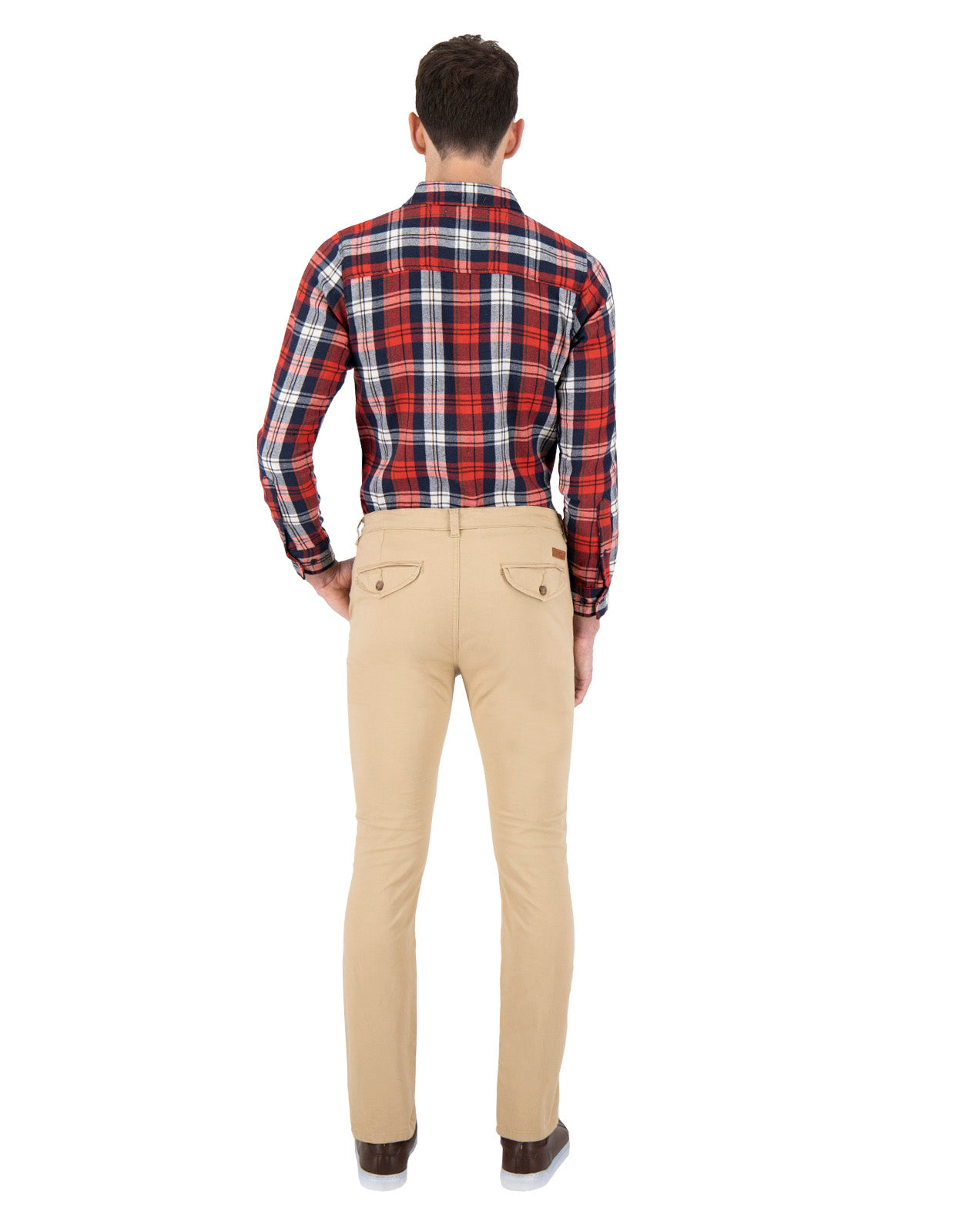 Pantalón Estilo Chino Cartera de Gabardina - Caqui