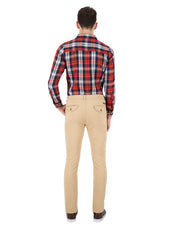 Pantalón Estilo Chino Cartera de Gabardina - Caqui