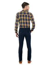 Pantalón Estilo Chino Cartera de Gabardina - Azul Marino