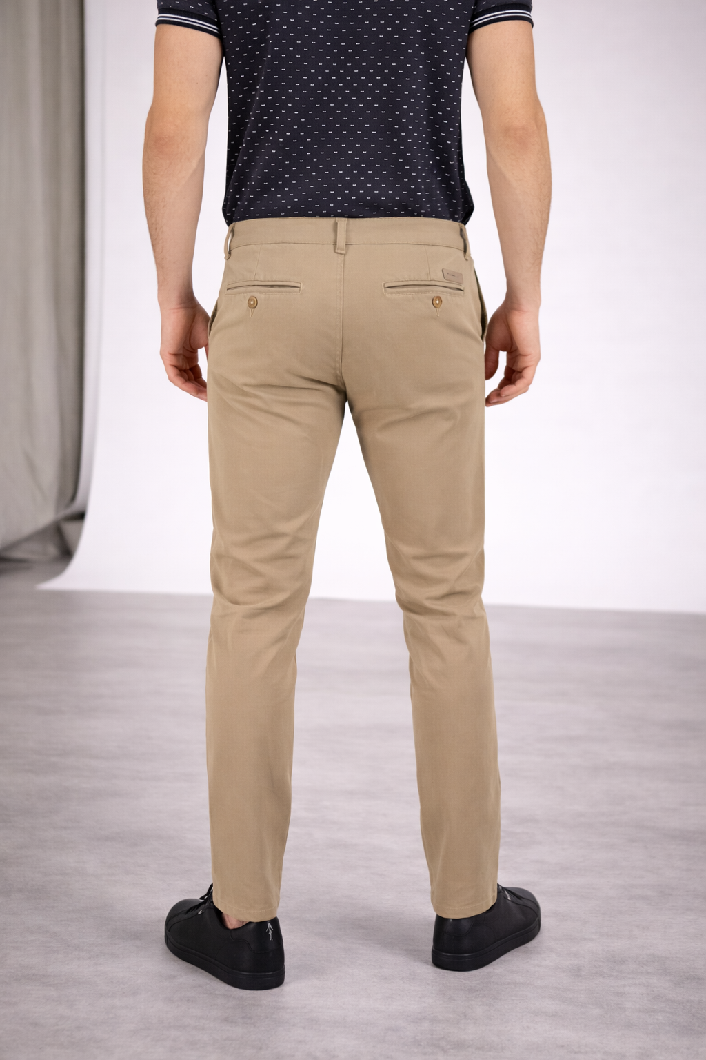 Pantalón Chino de Gabardina Slim - Caqui