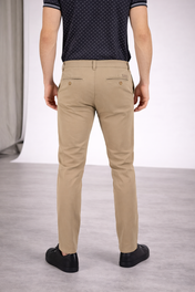Pantalón Chino de Gabardina Slim - Caqui
