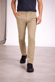 Pantalón Chino de Gabardina Slim - Caqui