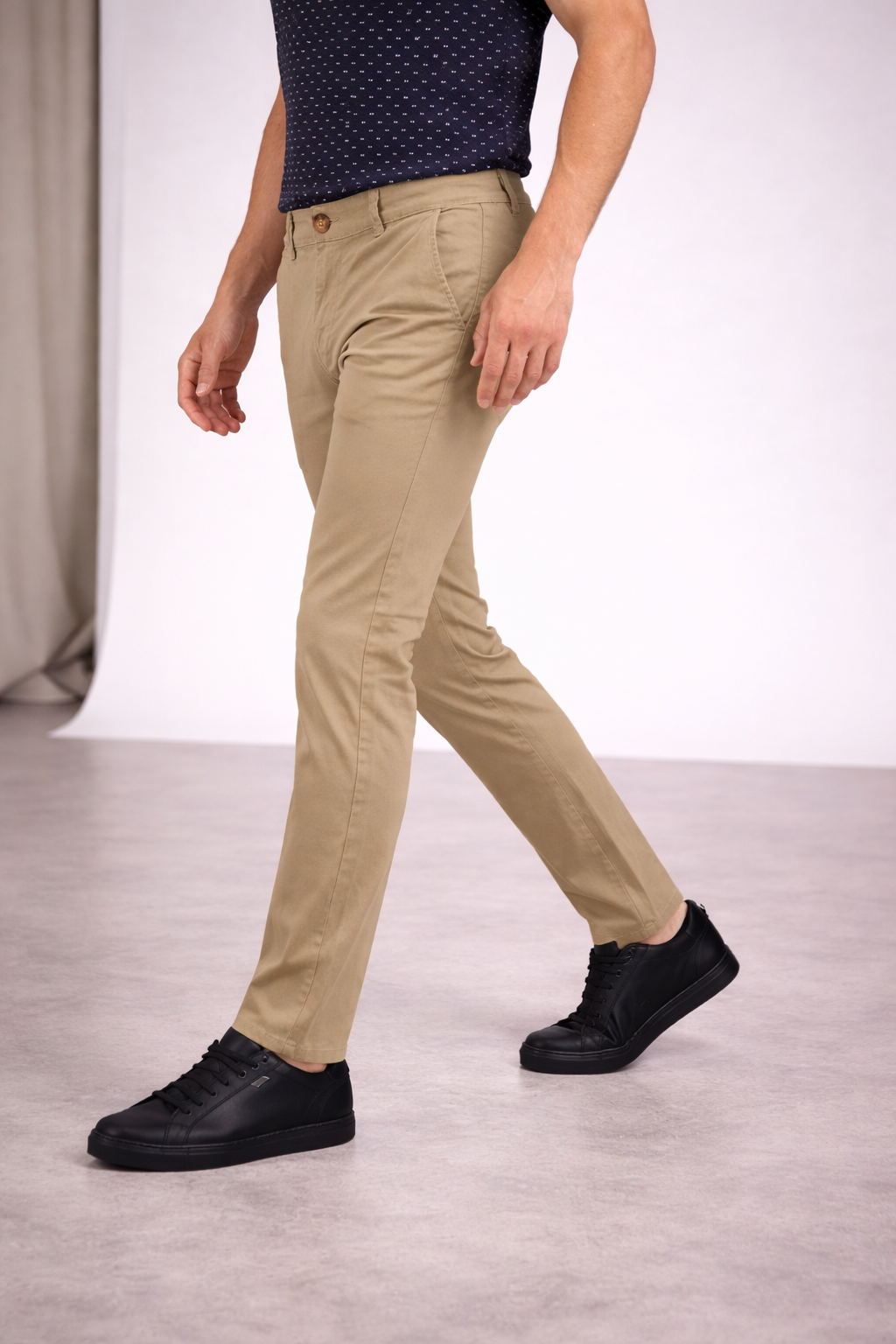 Pantalón Chino de Gabardina Slim - Caqui