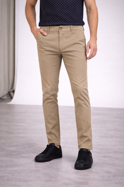 Pantalón Chino de Gabardina Slim - Caqui