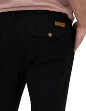 Pantalón Estilo Chino Cartera de Gabardina - Negro