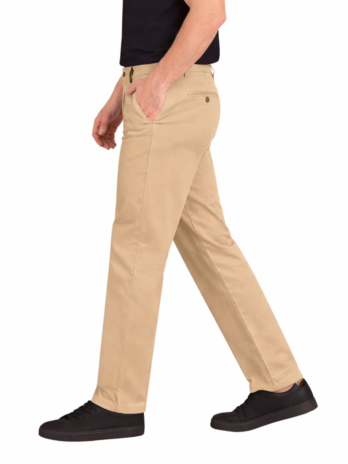 Pantalón Chino de Gabardina Recto - Caqui