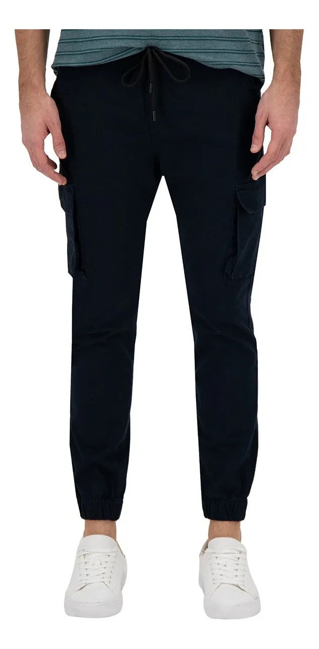 Jogger Cargo de Gabardina - Azul Marino