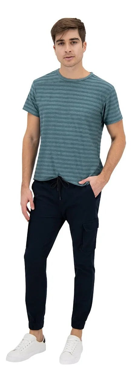 Jogger Cargo de Gabardina - Azul Marino