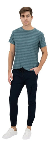 Jogger Cargo de Gabardina - Azul Marino