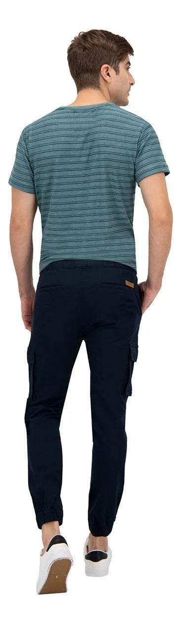 Jogger Cargo de Gabardina - Azul Marino