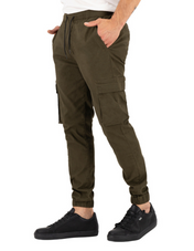 Jogger Cargo de Gabardina - Verde Olivo