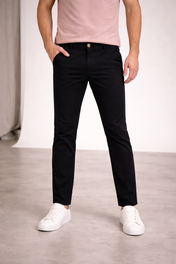 Pantalón Chino de Gabardina Slim - Negro
