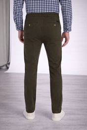Pantalón Chino de Gabardina Slim - Verde Olivo