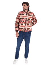 Chamarra Doble Vista para Hombre con Cierre Frontal - Café