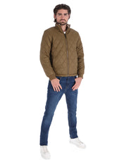 Chamarra Doble Vista para Hombre con Cierre Frontal - Oro