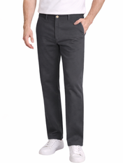 Pantalón Chino de Gabardina Recto - Gris Oxford