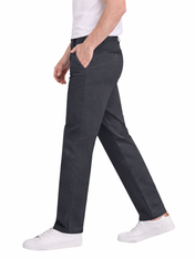Pantalón Chino de Gabardina Recto - Gris Oxford