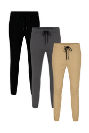 3 Pack de Joggers Holstone Para Hombre - (Gris Oxford / Caqui / Negro)