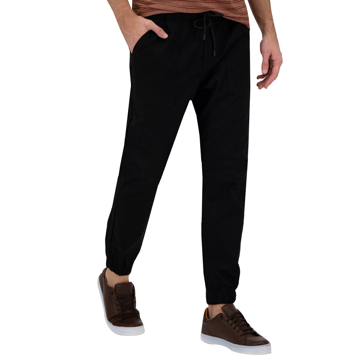 Jogger Fashion de Gabardina Regular Fit - Negro