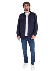 Sobrecamisa Ligera para Hombre con Bolsillos de Solapa - Azul Marino