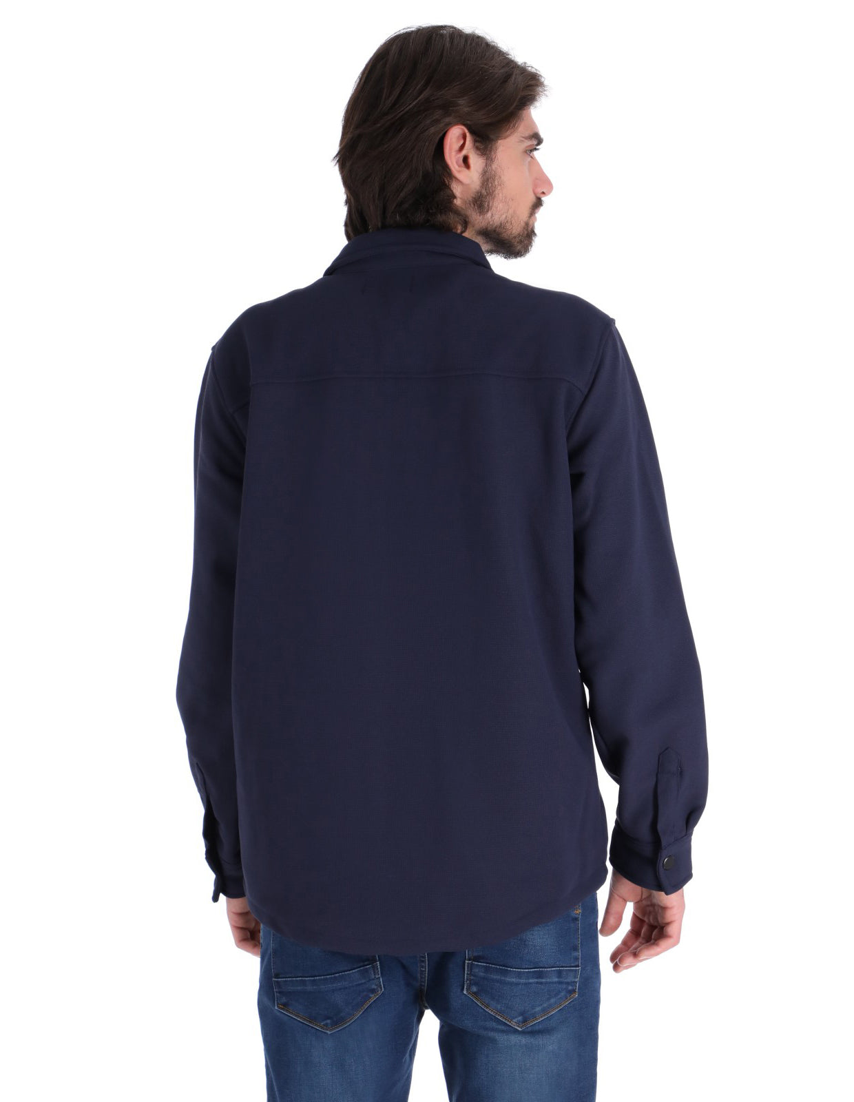 Sobrecamisa Ligera para Hombre con Bolsillos de Solapa - Azul Marino