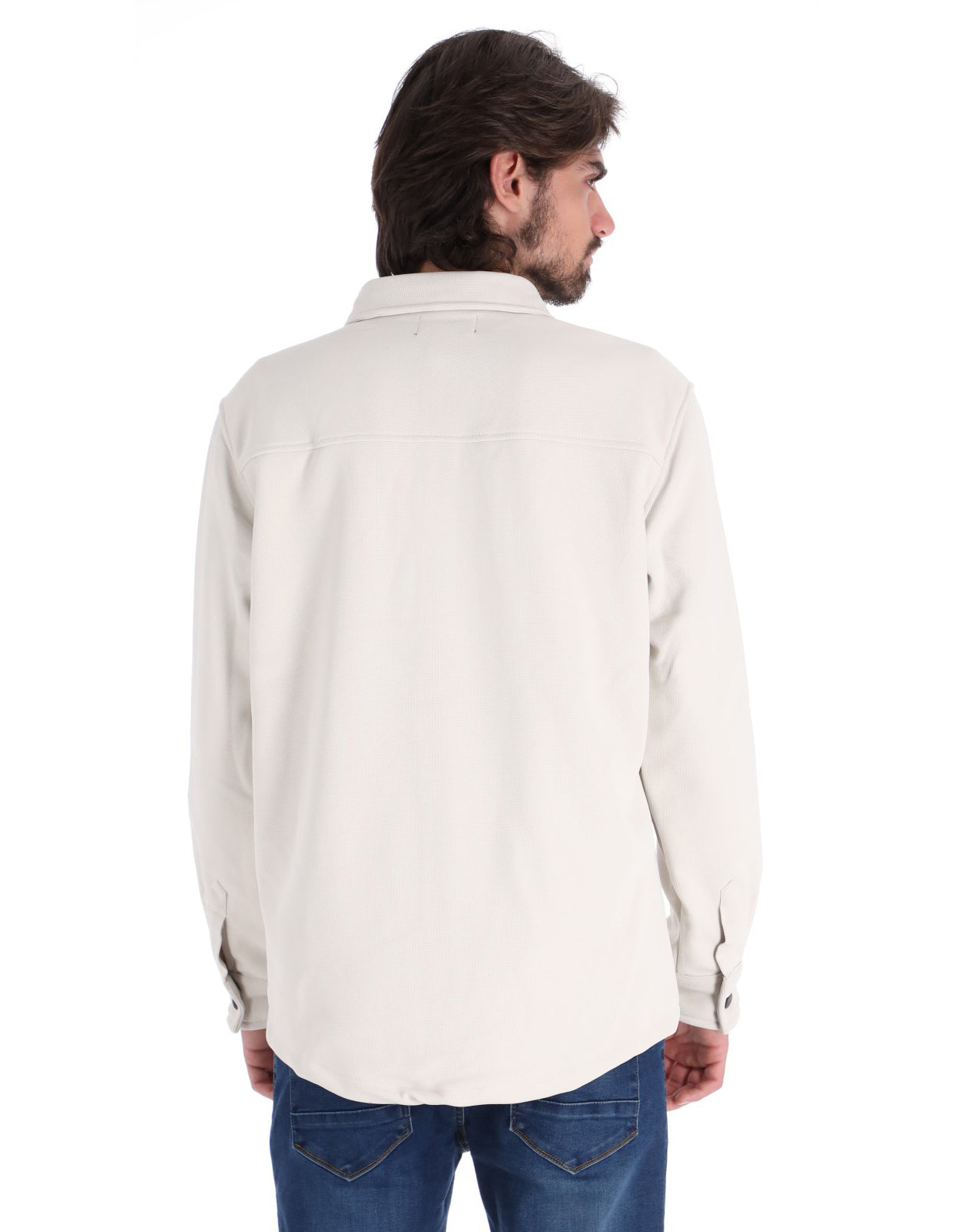 Sobrecamisa Ligera para Hombre con Bolsillos de Solapa - Blanco