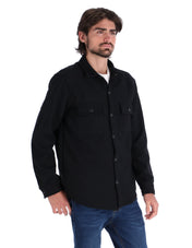 Sobrecamisa Ligera para Hombre con Bolsillos de Solapa - Negro