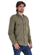 Sobrecamisa Ligera para Hombre con Bolsillos de Solapa - Verde Olivo