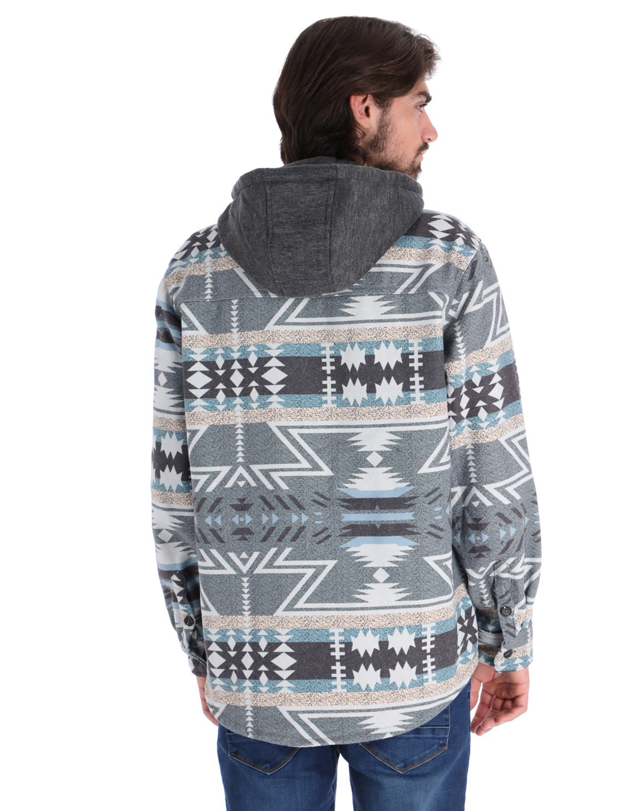 Sobrecamisa Casual con Capucha y Bolsillos Frontales - Crema