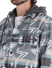 Sobrecamisa Casual con Capucha y Bolsillos Frontales - Crema