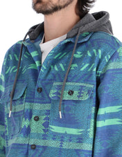 Sobrecamisa Casual con Capucha y Bolsillos Frontales - Verde