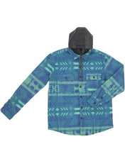 Sobrecamisa Casual con Capucha y Bolsillos Frontales - Verde